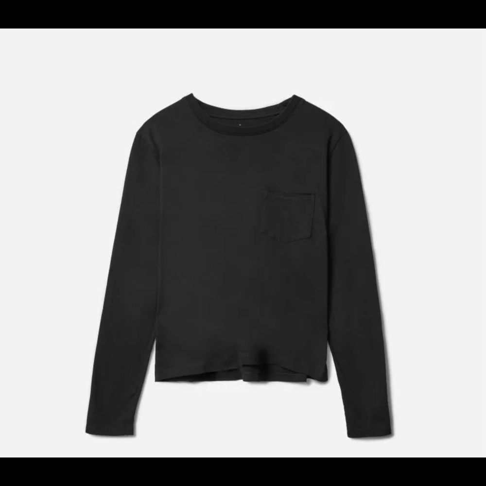 Everlane Organic Cotton Long-Sleeve Box-Cut Pocket Tee